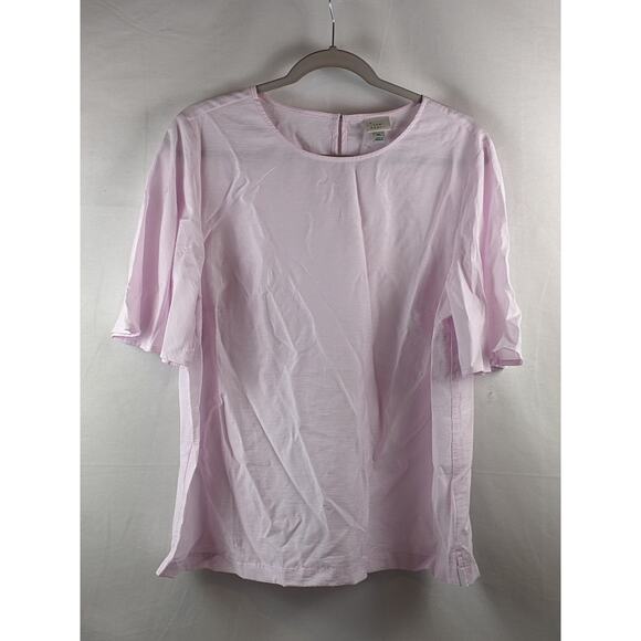 A New Day Blouse Lightweight Pink Relaxed Fit Keyhole Short Sleeve Career XL Top - Picture 5 of 6
